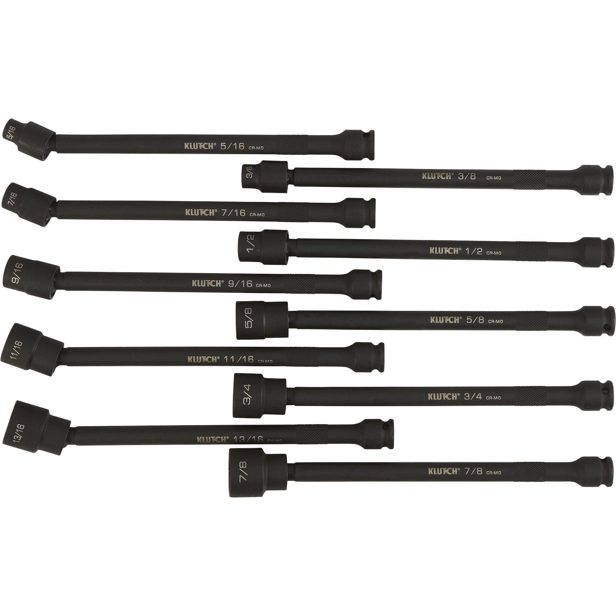 Klutch Impact Swivel Extension Socket Set — 10-Pc., 3/8in. Drive, SAE, 9in.L.